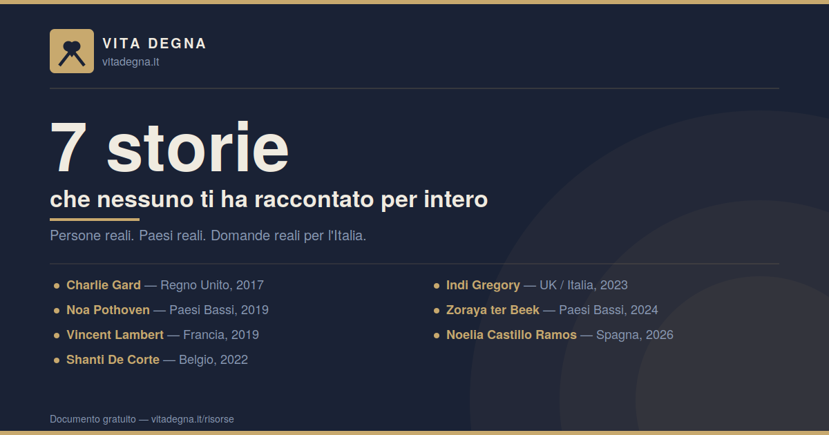 Suicidio assistito: 7 storie vere dai Paesi dove è già legale