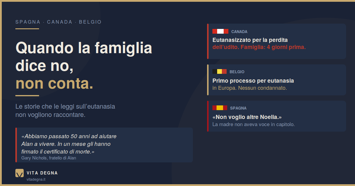 Quando la famiglia dice no, non conta. Le storie che le leggi sull'eutanasia non vogliono raccontare.